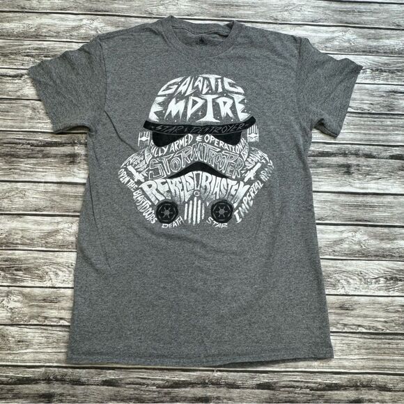 Disney Men's Star Wars Stormtrooper Tee T Shirt S SM Small Grey Gray Black White - Picture 1 of 10